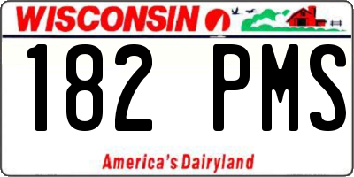 WI license plate 182PMS