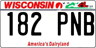 WI license plate 182PNB