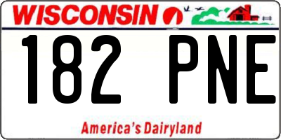 WI license plate 182PNE