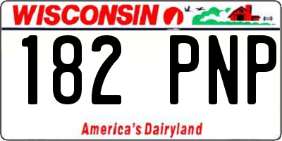 WI license plate 182PNP