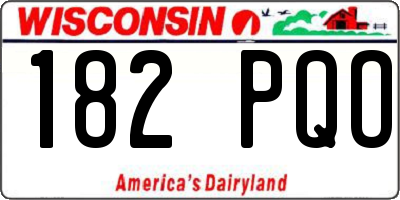 WI license plate 182PQO