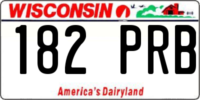 WI license plate 182PRB