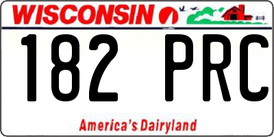 WI license plate 182PRC