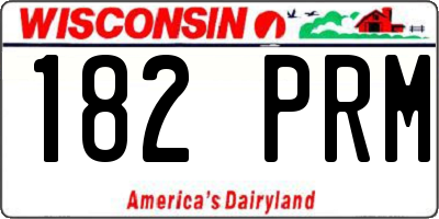 WI license plate 182PRM