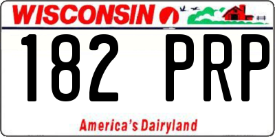 WI license plate 182PRP