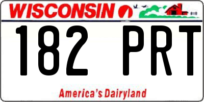WI license plate 182PRT
