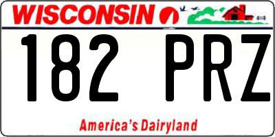 WI license plate 182PRZ