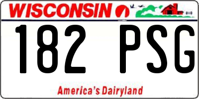 WI license plate 182PSG