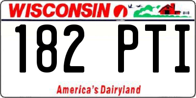 WI license plate 182PTI