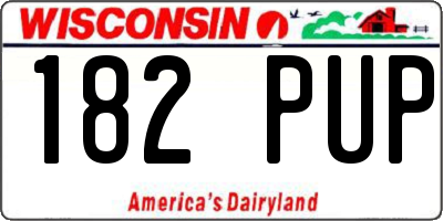 WI license plate 182PUP