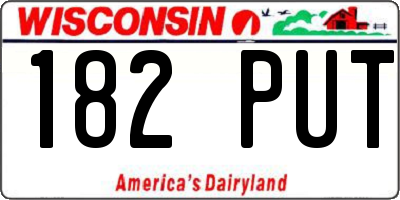 WI license plate 182PUT