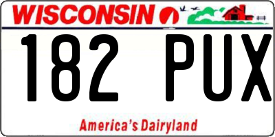 WI license plate 182PUX