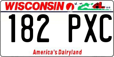 WI license plate 182PXC