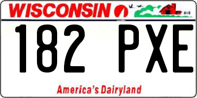 WI license plate 182PXE