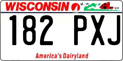 WI license plate 182PXJ