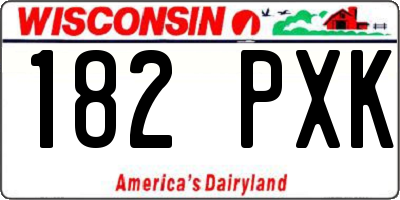 WI license plate 182PXK