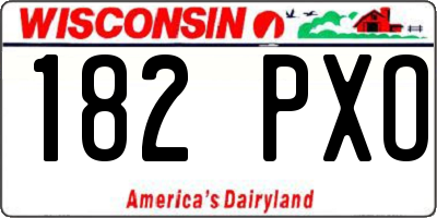 WI license plate 182PXO