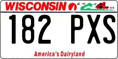 WI license plate 182PXS