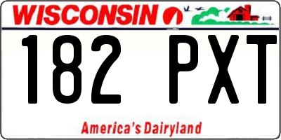 WI license plate 182PXT