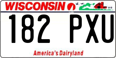 WI license plate 182PXU