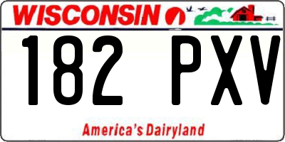 WI license plate 182PXV