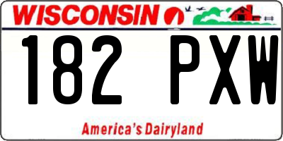 WI license plate 182PXW