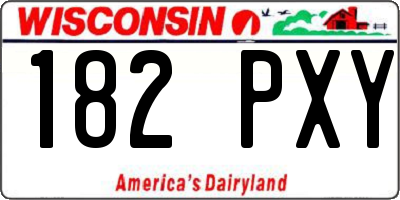 WI license plate 182PXY