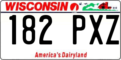 WI license plate 182PXZ