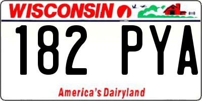 WI license plate 182PYA