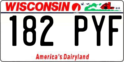 WI license plate 182PYF