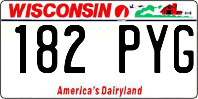 WI license plate 182PYG