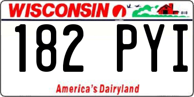 WI license plate 182PYI