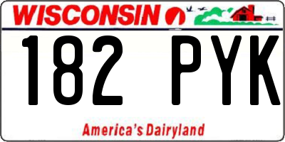 WI license plate 182PYK