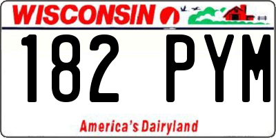 WI license plate 182PYM