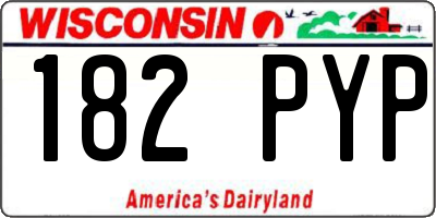 WI license plate 182PYP