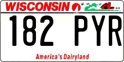 WI license plate 182PYR