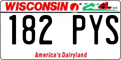 WI license plate 182PYS