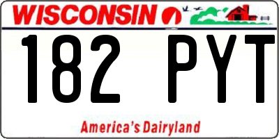 WI license plate 182PYT
