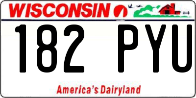 WI license plate 182PYU