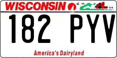 WI license plate 182PYV
