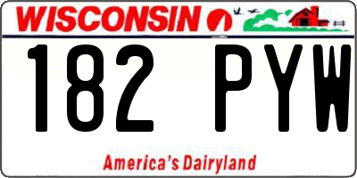 WI license plate 182PYW