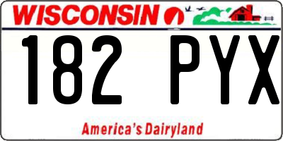 WI license plate 182PYX