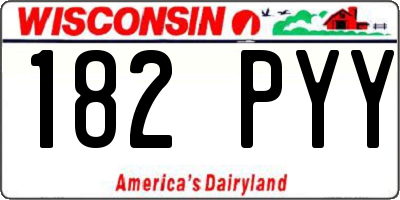 WI license plate 182PYY