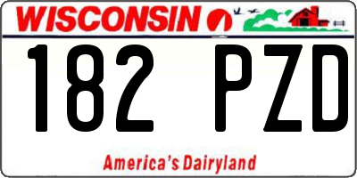 WI license plate 182PZD