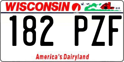 WI license plate 182PZF
