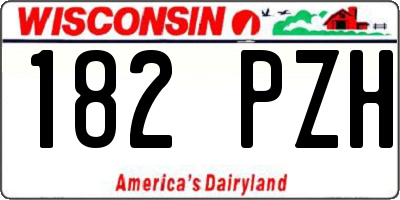 WI license plate 182PZH