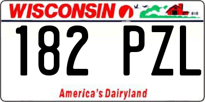 WI license plate 182PZL