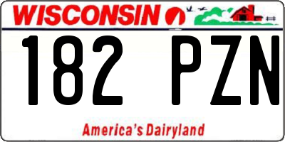 WI license plate 182PZN