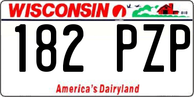 WI license plate 182PZP