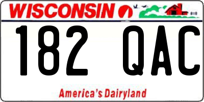 WI license plate 182QAC